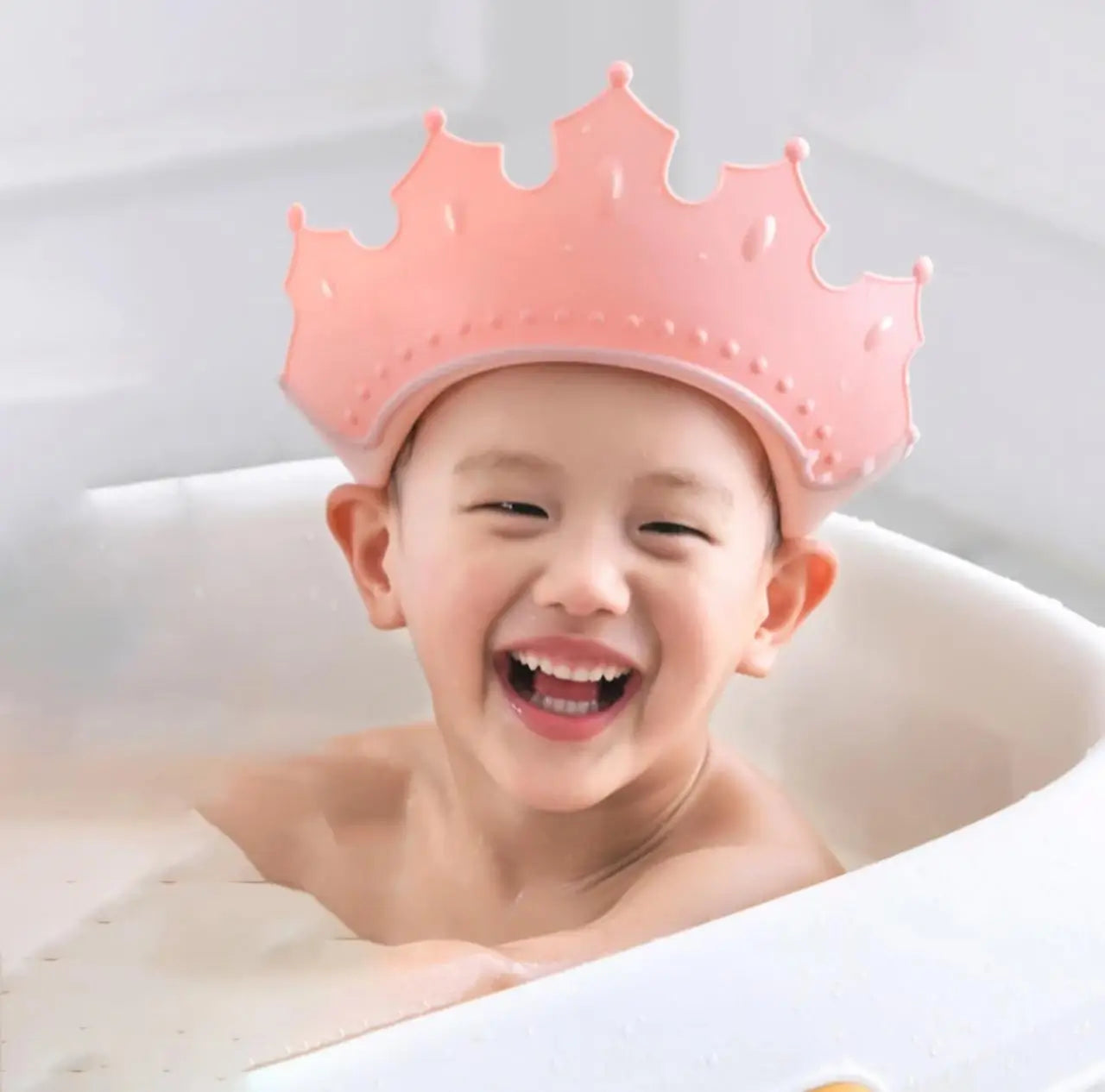 Gorro Visera Corona para Baño de Bebés – Protege a tu Bebé del Agua y el Jabón 👶🛁
